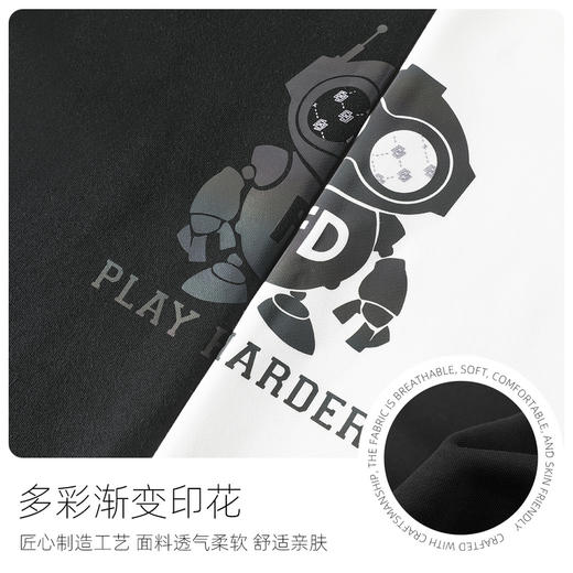 GXG男装【彩色机器人】25春季七彩反光图案情侣款纯棉圆领卫衣K&C 商品图4