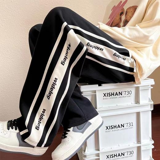 D121572简约百搭织带拼接休闲卫裤男女同款 商品图3