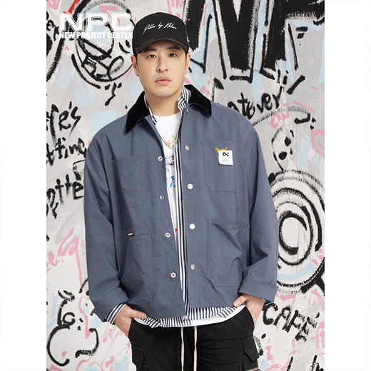 NPC潮牌灯芯绒翻领撞色外套复古工装秋季情侣夹克外套NP36TJ31 商品图0