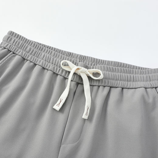 GXG男装25夏季舒适松紧腰系绳直筒裤纯色百搭薄款垂顺男式休闲裤K&C 商品图6