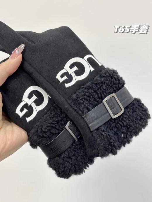 D121520加绒加厚款女士冬季麂皮+羊羔绒触屏手套 商品图6