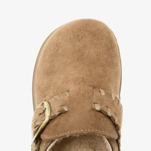 西遇厚底加绒保暖勃肯鞋女冬季新款复古全包一脚蹬雪地单鞋V2457326 商品图5