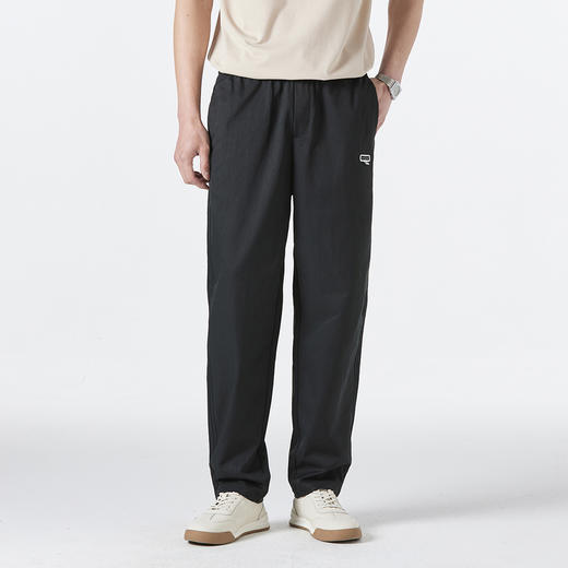 GXG男装25春季时尚贴布潮流系绳舒适松紧腰头直筒裤男式休闲长裤K&C 商品图1