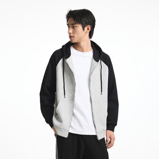 GXG男装秋季时尚潮流撞色休闲上衣男式宽松运动连帽开衫卫衣K&C 商品图5