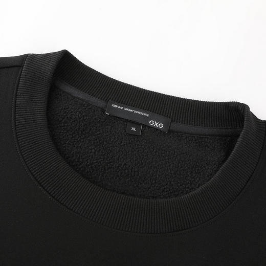 GXG男装冬季对镜自拍潮流印花情侣款圆领加绒保暖卫衣K&C 商品图5