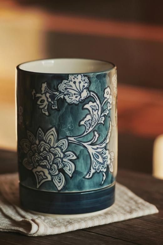 【分体式手绘青花陶瓷收纳筒】细腻手绘青花与贴心沥水设计的完美融合WD 商品图8