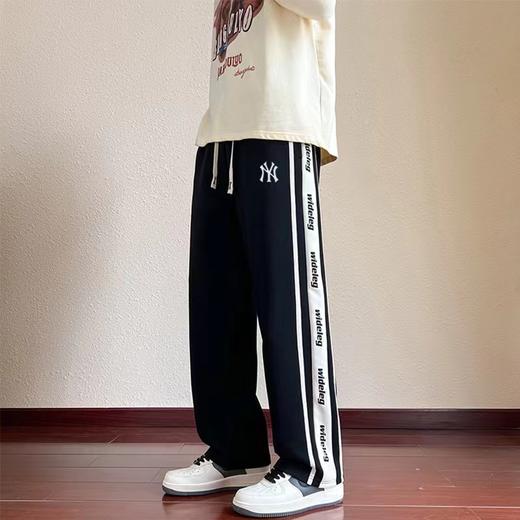 D121572简约百搭织带拼接休闲卫裤男女同款 商品图1