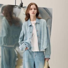 谜底大廓形牛仔外套长袖2026春季新品复古洗水可调节女261MW0226
