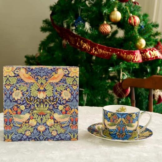 孤品捡漏！英国Morris【草莓小偷】骨瓷马克杯系列 杯体薄而通透 高级感拉满 商品图1