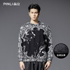 PINLI品立2025秋季新款男士宽松圆领印花加绒加厚套头卫衣上衣潮B253109096 商品缩略图0