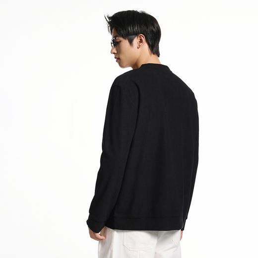 GXG男装【细腻亲肤】秋季时尚简约罗纹肌理圆领男式休闲卫衣K&C 商品图11