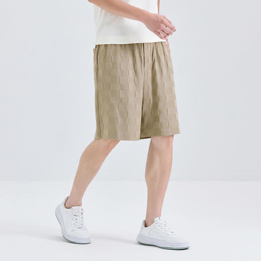 GXG男装【棋盘格】25夏季时尚松紧腰五分裤轻薄透气男式休闲短裤K&C 商品图7