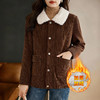 灯芯绒外套女冬季保暖加厚加绒羊羔绒翻领上衣宽松大码女装胖mm 商品缩略图4