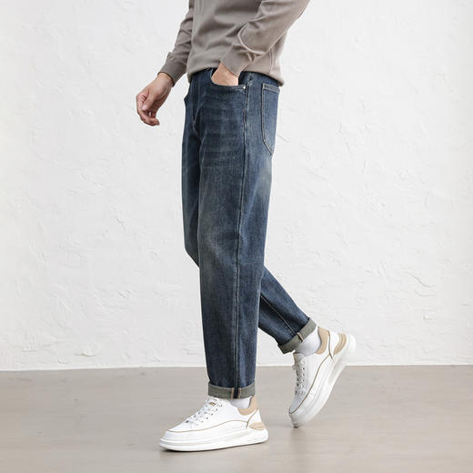 GXG男装25秋季时尚简约复古水洗日常通勤舒适直筒男士牛仔长裤K&C 商品图1