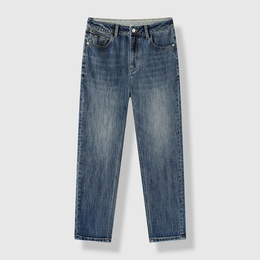 GXG男装25秋季日常通勤纯色简约百搭休闲时尚亲肤男式直筒牛仔裤K&C 商品图5