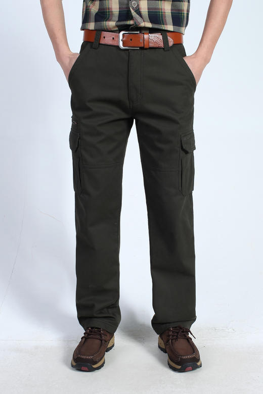 工厂直销男士秋冬户外加绒保暖休闲大码多袋裤9123A加厚工装 商品图3