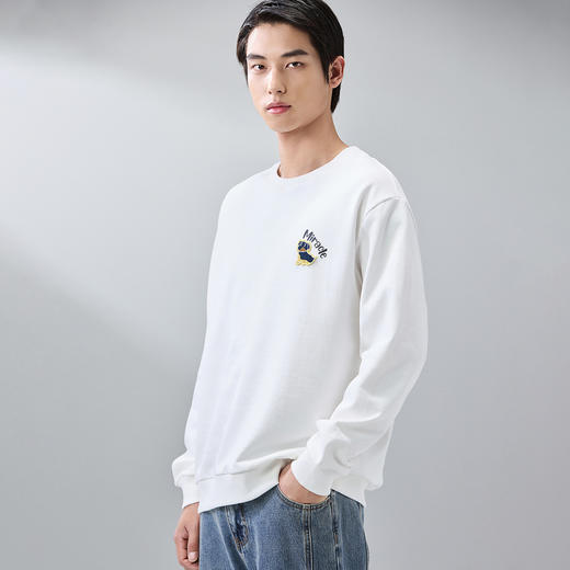 GXG男装【小狗绣花】25春季卡通动物图案圆领纯棉男式长袖卫衣K&C 商品图1