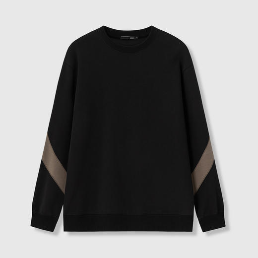 GXG男装25秋季拼接撞色运动舒适宽松百搭长袖上衣男式圆领卫衣K&C 商品图2