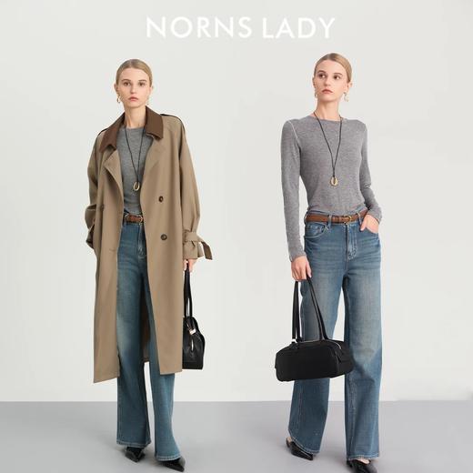 NORNS LADY诺恩 【腿精裤】秋冬新款常规/加绒款 牛仔裤喇叭宽松高腰保暖长裤 H25KK32482/ H25KK324821  商品图7