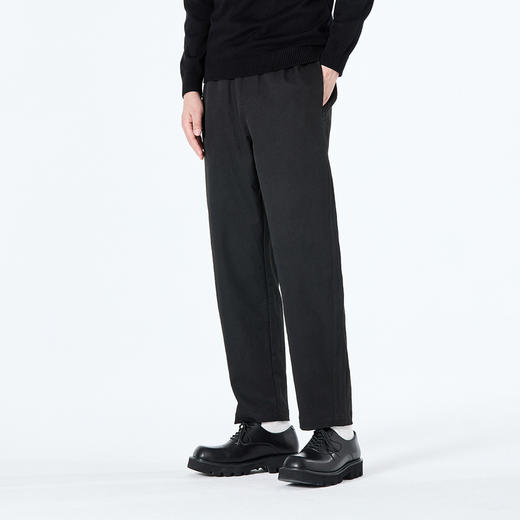 GXG男装秋季时尚简约纯色舒适松紧腰头直筒裤男式系绳休闲长裤K&C 商品图3