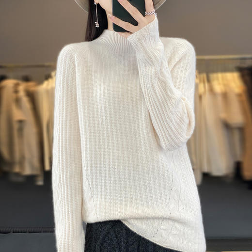 【清河羊毛羊绒专场】鹿展Z011 女士半高领羊毛衫 商品图2