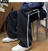 D121573男女同款松紧腰侧边字母加绒加厚奥粒绒百搭休闲裤卫裤 商品缩略图6