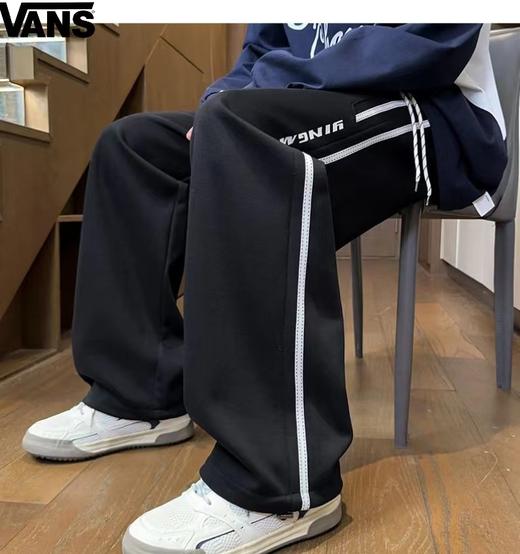 D121573男女同款松紧腰侧边字母加绒加厚奥粒绒百搭休闲裤卫裤 商品图6