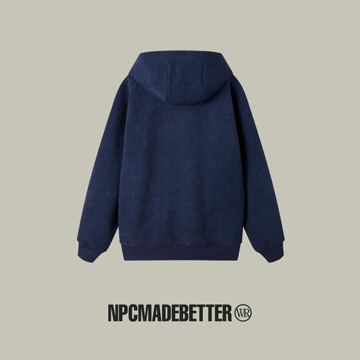 NPC潮牌复古灯芯绒连帽刺绣卫衣半开襟秋冬加绒上衣NP3AST37 商品图1