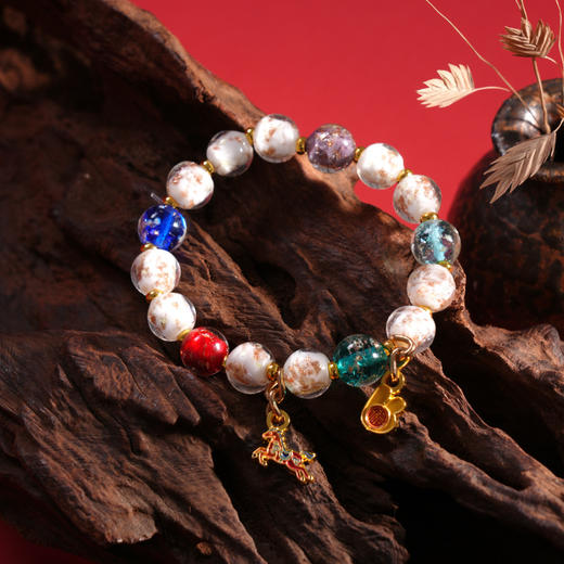 马年团团金箔琉璃手串 商品图0