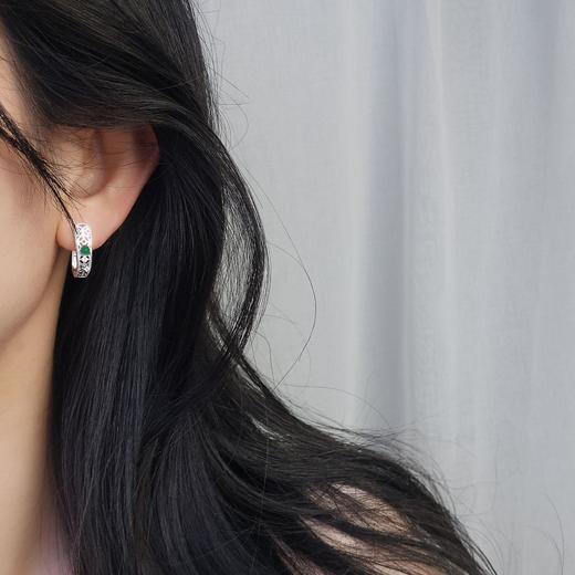 丁摩 s925纯银新中式国潮窗花镂空耳扣女轻奢风耳环复古配饰品5ZF-1802 商品图1