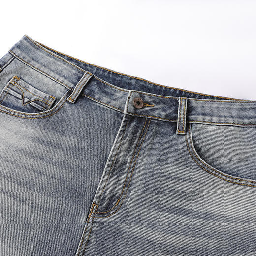 GXG男装25夏季时尚猫须休闲百搭薄款直筒男式牛仔五分短裤K&C 商品图6