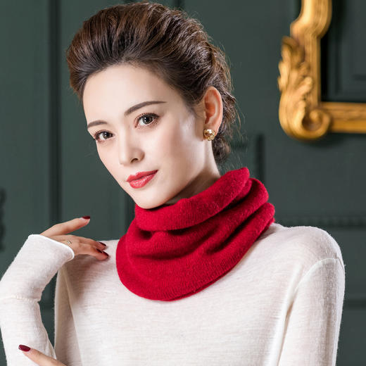 WW 1031【礼盒装】围脖韩版优雅百搭纯色围巾羊毛保暖套头脖套 商品图6