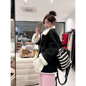 25AW上新 蕾蕾同款【毛绒守护者】冬季圈圈毛双面穿翻领仿皮毛一体保暖外套