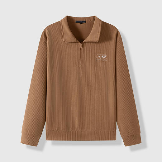 GXG男装25春季简约翻领拉链上衣男式休闲宽松百搭舒适polo领卫衣K&C 商品图12