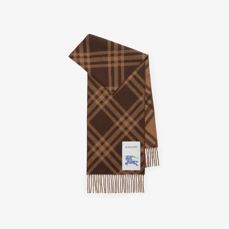 BURBERRY 巴宝莉 女士马术骑士徽标格纹羊绒围巾 格子 8116877 C3652
