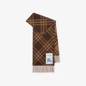 BURBERRY 巴宝莉 女士马术骑士徽标格纹羊绒围巾 格子 8116877 C3652