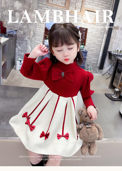 【俏墨秋冬女童公主连衣裙】超赞的女童👧新年服！专属过年必备套装‼红红火火过大年🔥新年穿真的会被夸爆哦‼-MMTYS 商品图1