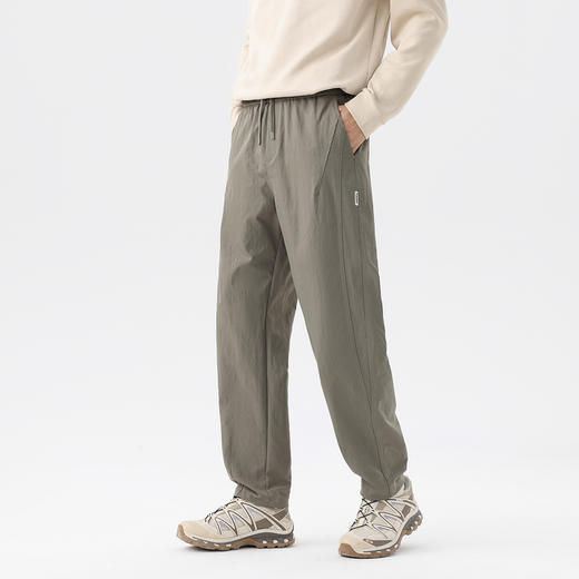 GXG男装25秋季时尚松紧腰系绳休闲裤宽松舒适日常通勤男式直筒裤K&C 商品图5