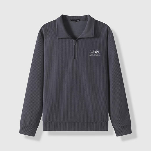 GXG男装25春季简约翻领拉链上衣男式休闲宽松百搭舒适polo领卫衣K&C 商品图8