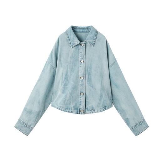 谜底大廓形牛仔外套长袖2026春季新品复古洗水可调节女261MW0226 商品图4