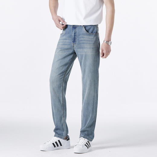 GXG男装【莱赛尔】25夏季简约直筒舒适透气冰氧吧男式直筒牛仔裤K&C 商品图1