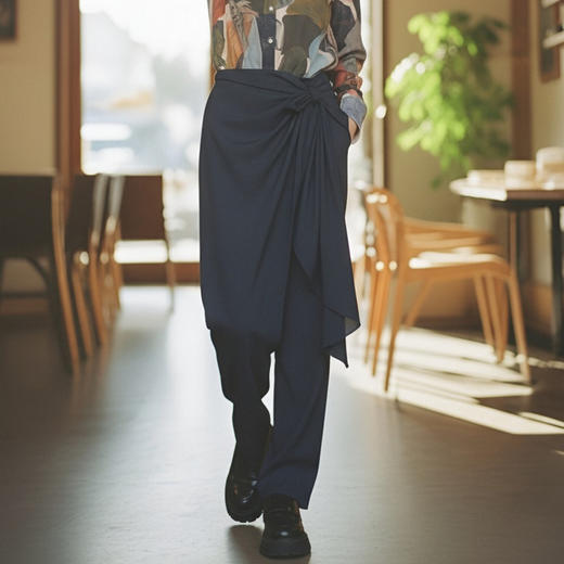 谜底设计感休闲裤长裤2026春季新品不规则垂感西装裤女265MK5036 商品图2