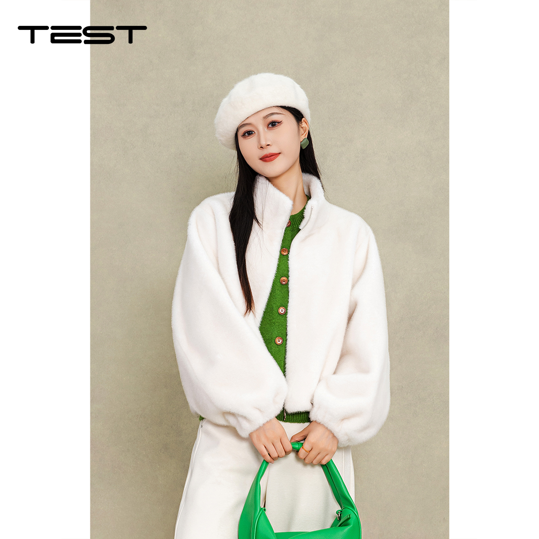 冬上新仿水貂皮毛一体短款外套2254175