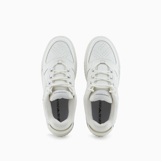 EMPORIO ARMANI 阿玛尼 男士EA徽标皮革休闲运动鞋 白色 EM003670 AF19554 U0011 商品图3