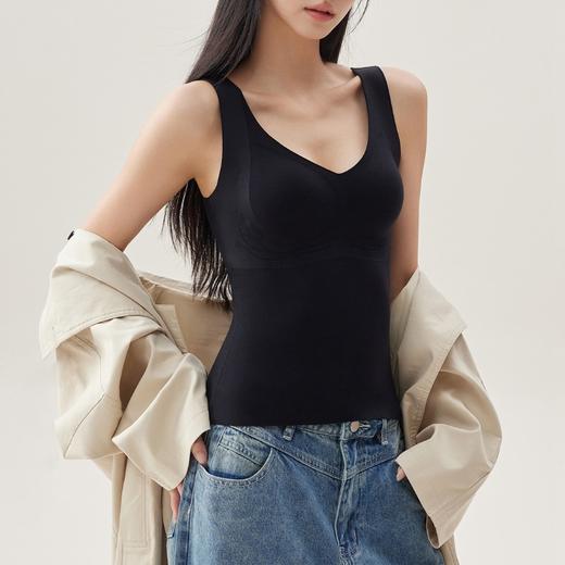 无痕保暖软支撑胸垫背心文胸一体上衣 商品图3