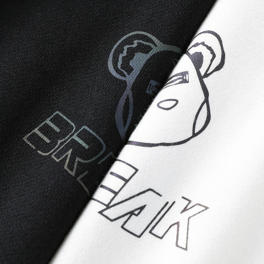 GXG男装春季时尚字母印花潮流渐变卡通小熊男士圆领纯棉卫衣K&C 商品图4