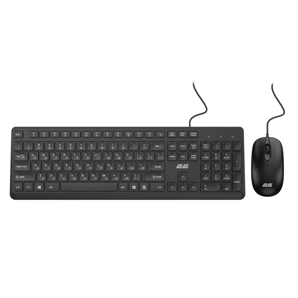 乌克兰 2E 有线键盘鼠标组合 USB-A接口 MK405 黑色