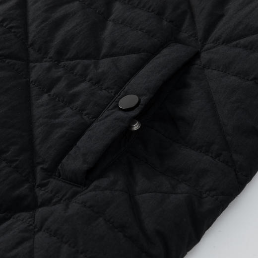 GXG男装25冬季简约菱形格图案轻便保暖绗线翻领夹克男式短款棉服K&C 商品图5