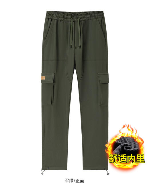 潮牌加绒冲锋裤男女同款裤脚可调节多口袋加厚保暖防风防水透气 商品图3