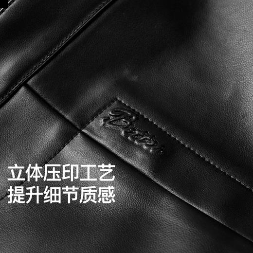 NPC潮牌复古【老钱风PU皮】翻领衬衫夹克男潮流港风宽松NP4CTJ22 商品图3